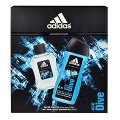 Adidas Ice Dive Gift Set EDT 100 ml shower gel Ice Dive 250 ml 100ml цена и информация | Мужские духи | pigu.lt