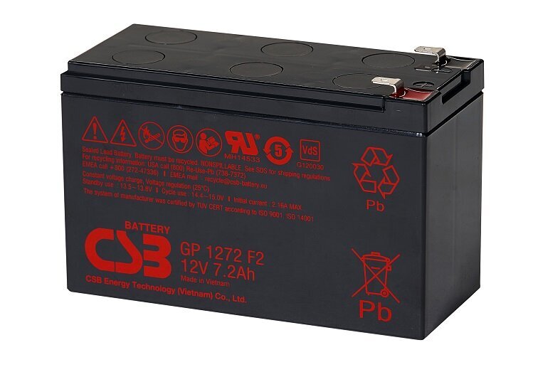 CSB Battery Valve Regulated Lead Acid Battery GP1272F2 цена и информация | Nepertraukiamo maitinimo šaltiniai (UPS) | pigu.lt
