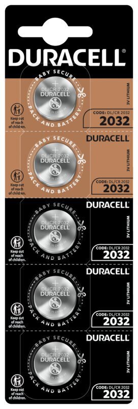 Baterijos DURACELL 2032, HSDC 1vnt x 5 vnt. pakuotė kaina ir informacija | Elementai | pigu.lt