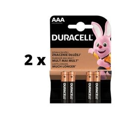 Baterijos DURACELL AAA, LR03, 4vnt x 2 pak. pakuotė kaina ir informacija | Elementai | pigu.lt