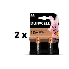 Батарейки Duracell AA, LR6, 2 шт x 2 уп. упаковка цена и информация | Батарейки | pigu.lt