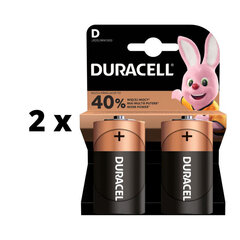 Baterijos DURACELL D, LR20, 2vnt x 2 pak. pakuotė kaina ir informacija | Elementai | pigu.lt