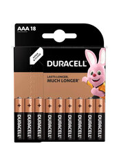 Baterijos DURACELL AAA, LR06 18 vnt x 1 vnt. pakuotė kaina ir informacija | Elementai | pigu.lt