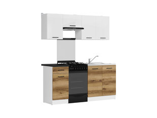 Virtuvės baldų komplektas BRW Junona Line 170, baltas/šviesiai rudas kaina ir informacija | Virtuvės baldų komplektai | pigu.lt