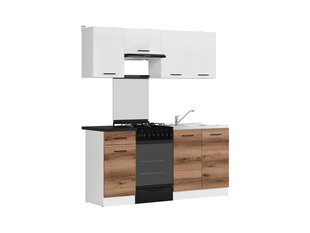 Virtuvės baldų komplektas BRW Junona Line 170, baltas/tamsiai rudas kaina ir informacija | Virtuvės baldų komplektai | pigu.lt