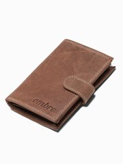 Vyriška odinė piniginė Ombre A091 šviesiai ruda kaina ir informacija | Ombre Aksesuarai vyrams | pigu.lt