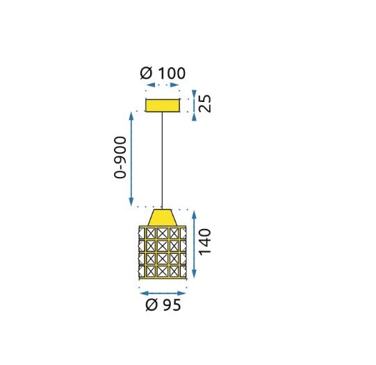 APP724-1CP Auksinės kristalų lubų lemputė цена и информация | Pakabinami šviestuvai | pigu.lt