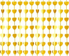 Декоративное украшение - занавеска Hearts, 100 х 200 см (цвет: metallic gold) SH-KSMZ цена и информация | Праздничные декорации | pigu.lt