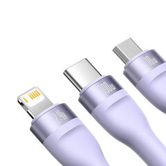 Baseus Flash Series, USB-C/Micro USB/Lightning, 1.2 м цена и информация | Кабели и провода | pigu.lt