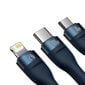 Baseus Flash Series, USB-C/Micro USB/Lightning, 1.2 m kaina ir informacija | Kabeliai ir laidai | pigu.lt