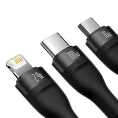 Baseus Flash Series, USB-C/Micro USB/Lightning, 1.2 м цена и информация | Кабели и провода | pigu.lt