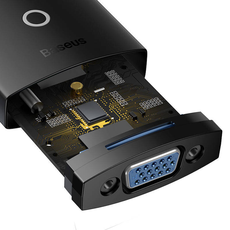 Baseus Lite Series HDMI to VGA adapteris, without audio (black) kaina ir informacija | Adapteriai, USB šakotuvai | pigu.lt