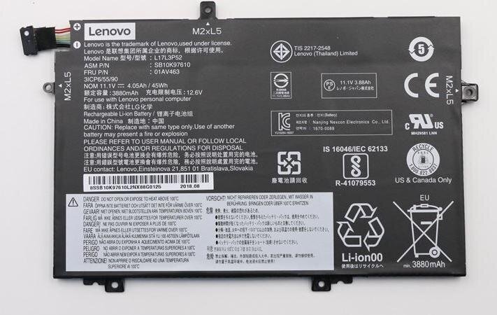 Lenovo 01AV465 kaina ir informacija | Akumuliatoriai nešiojamiems kompiuteriams | pigu.lt