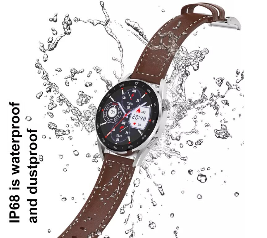 Rubicon RNCE78 Silver/Black Leather + Grey kaina ir informacija | Išmanieji laikrodžiai (smartwatch) | pigu.lt