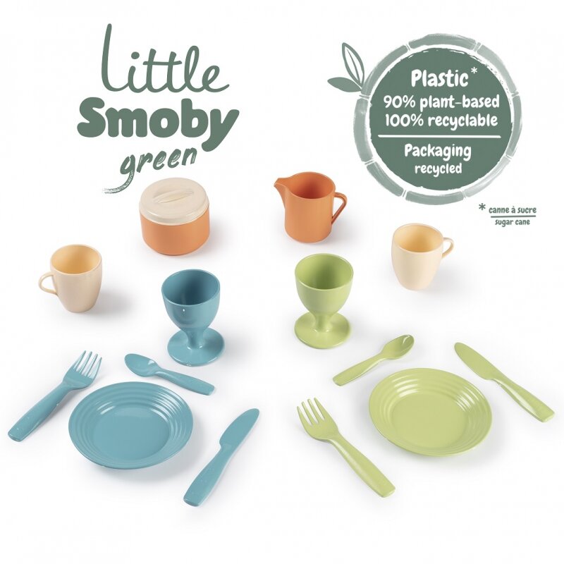 Virtuvės rinkinys iš bioplastiko Smoby Little Green kaina ir informacija | Lavinamieji žaislai | pigu.lt