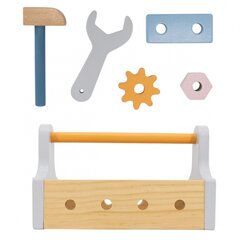 Medinė įrankių dėžė su įrankiais kaina ir informacija | Lavinamieji žaislai | pigu.lt