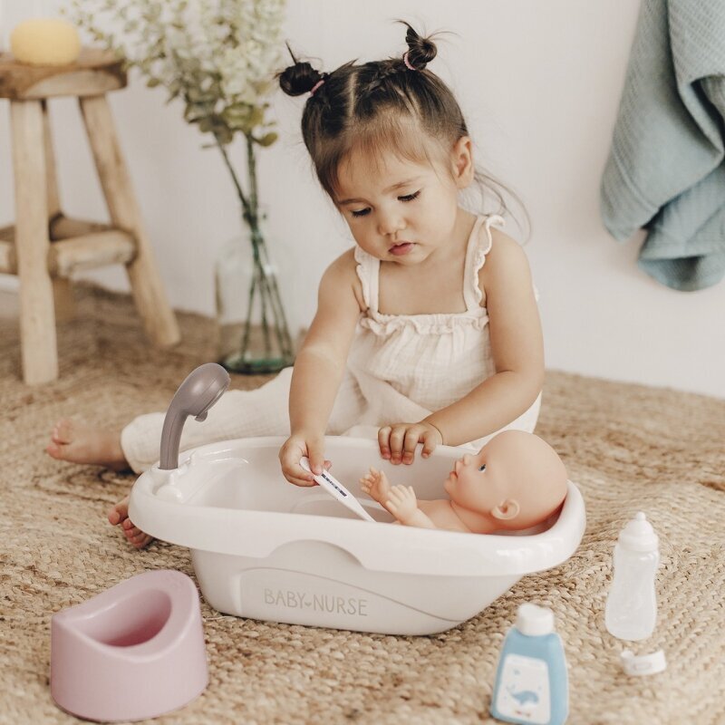 Lelės vonelė su aksesuarais Baby nurse Smoby kaina ir informacija | Žaislai mergaitėms | pigu.lt