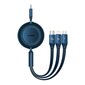 Baseus Bright Mirror 2 3in1 USB Type C - micro USB + Lightning + USB Type C 3.5A 1.1m blue (CAMJ010203) kaina ir informacija | Laidai telefonams | pigu.lt