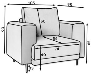 Fotelis NORE Dalia, pilkas kaina ir informacija | Svetainės foteliai | pigu.lt
