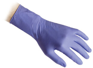 Перчатки прочные нитриловые фиолетовые 50 шт/уп цена и информация | Pirštinės darbui sode M/25cm | pigu.lt