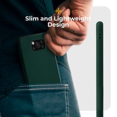 Moozy Minimalist Silikoninis Dėklas Xiaomi Poco X3 Pro, Xiaomi Poco X3 NFC, Xiaomi Poco X3, Tamsiai Žalias - Matinės Dangos Plonas TPU Dėklas kaina ir informacija | Telefono dėklai | pigu.lt