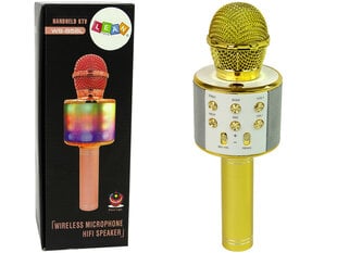 Беспроводной караоке-микрофон с динамиками и функцией записи WS-858, золотой цвет цена и информация | Развивающие игрушки | pigu.lt