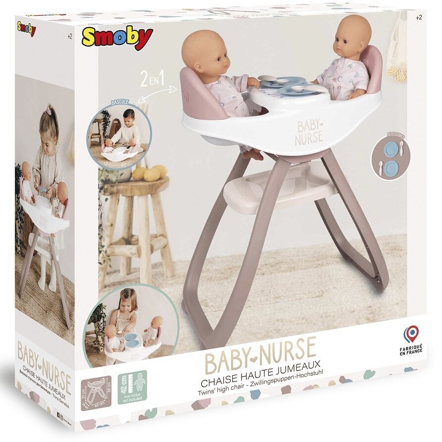 Maitinimo kėdutė lėlėms Smoby kaina ir informacija | Žaislai mergaitėms | pigu.lt