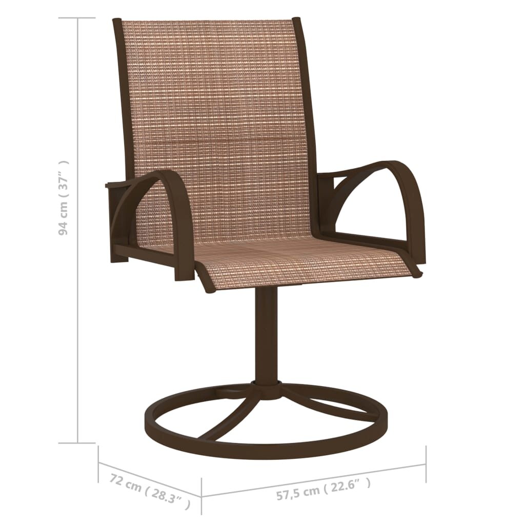 Pasukamos sodo kėdės, 2vnt, rudos kaina ir informacija | Lauko kėdės, foteliai, pufai | pigu.lt