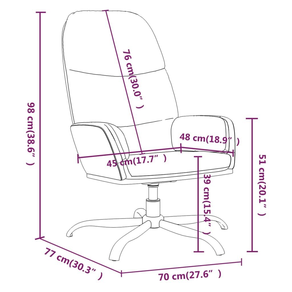 Poilsio kėdė, šviesiai pilka, audinys kaina ir informacija | Svetainės foteliai | pigu.lt
