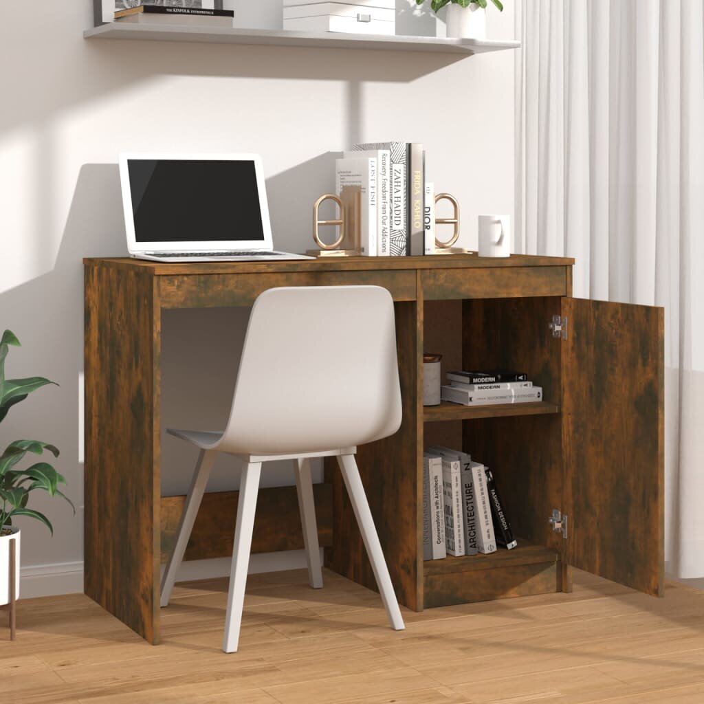 Rašomasis stalas, dūminio ąžuolo spalvos, 100x50x76cm, mediena kaina ir informacija | Kompiuteriniai, rašomieji stalai | pigu.lt