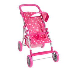 Lėlių vežimėlis Smiki rožinė, 56 cm kaina ir informacija | Žaislai mergaitėms | pigu.lt