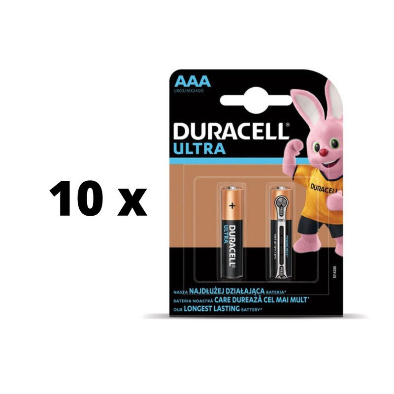 Baterijos DURACELL ULTRA AAA, 2vnt. x 10 vnt. pakuotė цена и информация | Elementai | pigu.lt