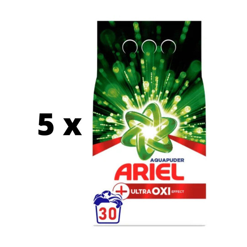 Skalbimo milteliai Ariel OXI, 30 skalbimų x 5 vnt. pakuotė цена и информация | Skalbimo priemonės | pigu.lt