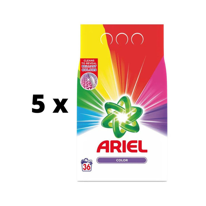 Skalbimo milteliai Ariel Color, 36 skalbimai x 5 vnt. pakuotė kaina ir informacija | Skalbimo priemonės | pigu.lt