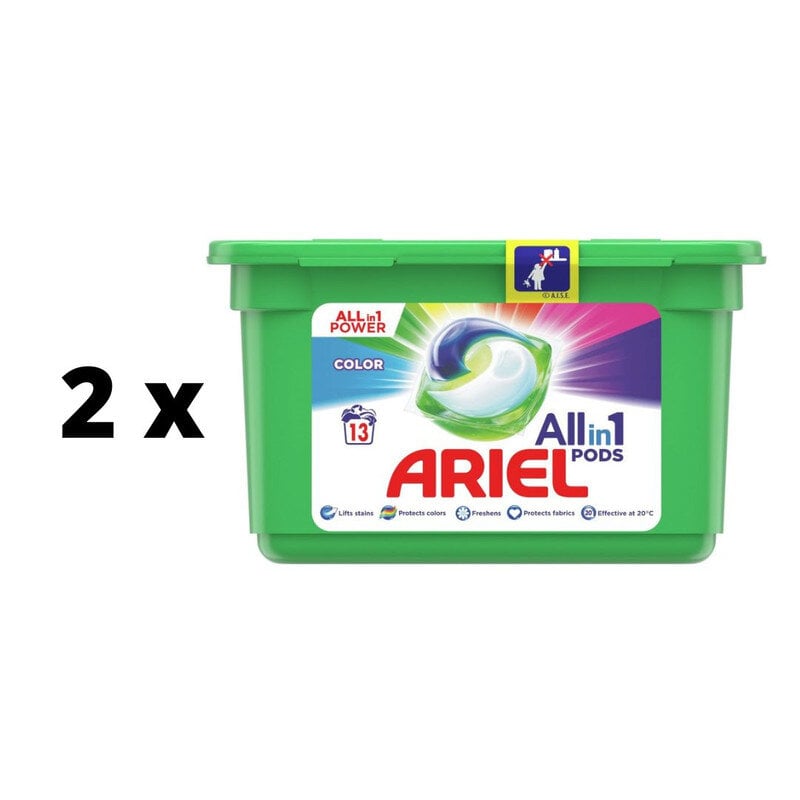 Skalbimo kapsulės Ariel Color, 13 vnt. x 2 vnt. pakuotė kaina ir informacija | Skalbimo priemonės | pigu.lt