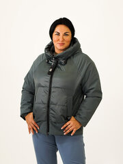 Комбинированная утеплённая (TINSULATE) куртка (серо-зелёная) с модной фурнитурой цена и информация | Женские куртки | pigu.lt
