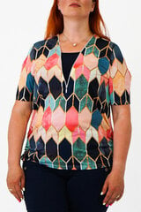 Приталенная блуза с узором из мягкой ткани со вставкой спереди цена и информация | Женские блузки, рубашки | pigu.lt