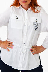 Блуза-рубашка с кулиской с карманом и клапаном цена и информация | Женские блузки, рубашки | pigu.lt