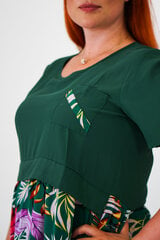 Комбинированное платье свободного кроя из шелковистой ткани с карманами в боковых швах цена и информация | Платья | pigu.lt