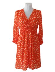 Moteriška suknelė oranžinė su taškeliais, 9069-3 kaina ir informacija | Suknelės | pigu.lt