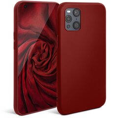 Moozy Minimalist Silikoninis Dėklas Oppo Find X3 Pro, Raudono Vyno Spalva - Matinės Dangos Plonas TPU Dėklas kaina ir informacija | Telefono dėklai | pigu.lt