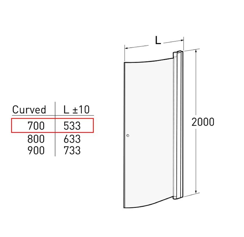 Pusapvalė dušo sienelė IDO Showerama 10-41 700, dalinai matinis stiklas kaina ir informacija | Dušo durys ir sienelės | pigu.lt
