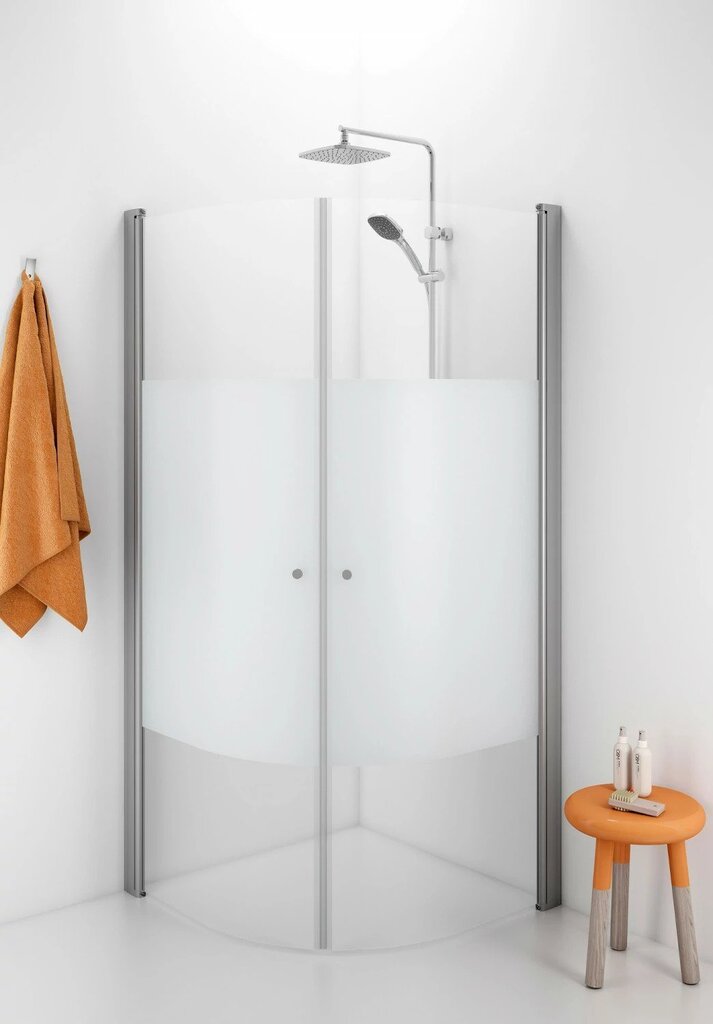 Pusapvalė dušo kabina IDO Showerama 10-4 70X70, dalinai matinis stiklas цена и информация | Dušo kabinos | pigu.lt