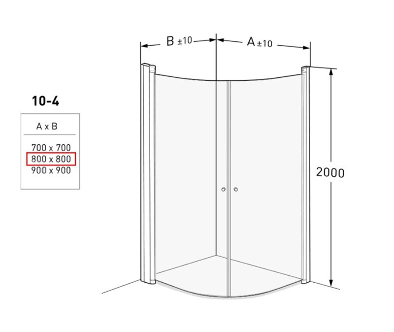 Pusapvalė dušo kabina IDO Showerama 10-4 80X80, dalinai matinis stiklas цена и информация | Dušo kabinos | pigu.lt