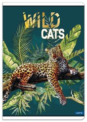 Sąsiuvinis A4, 52lap, 80g, languotas, Wild Cats цена и информация | Тетради и бумажные товары | pigu.lt