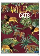 Sąsiuvinis Lastva Wild Cats A4, 80 g/m, 52 lapų, linijos kaina ir informacija | Sąsiuviniai ir popieriaus prekės | pigu.lt