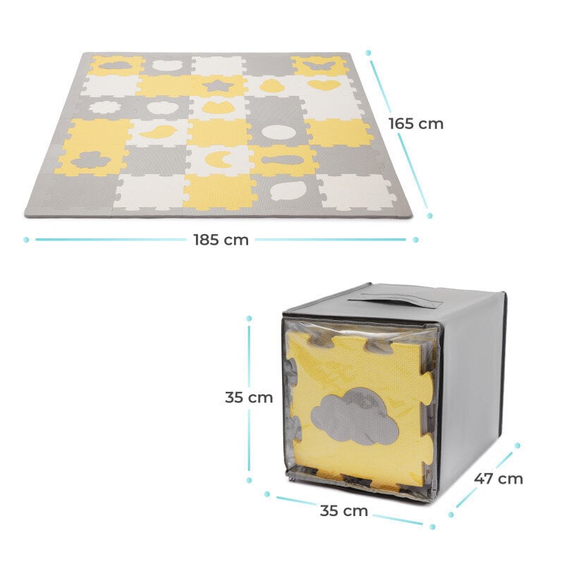 Dėlionė-kilimėlis Kinderkraft Luno 3D, 30 dalių, geltona цена и информация | Lavinimo kilimėliai | pigu.lt