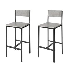 Baro kėdės, juoda/pilka, 2 vnt. kaina ir informacija | Virtuvės ir valgomojo kėdės | pigu.lt