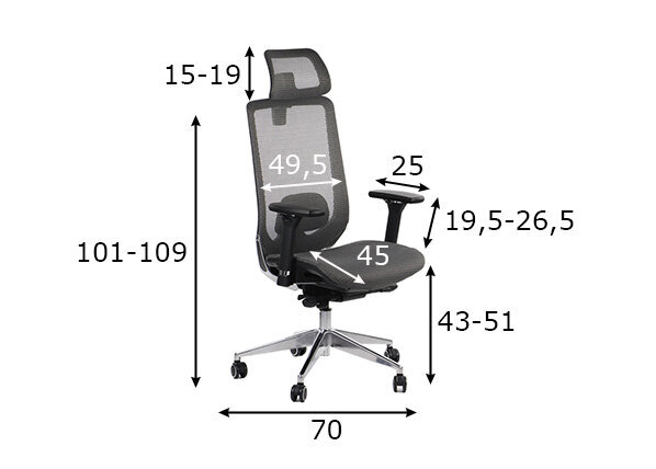 Biuro kėdė Stema Ditter, pilka цена и информация | Biuro kėdės | pigu.lt
