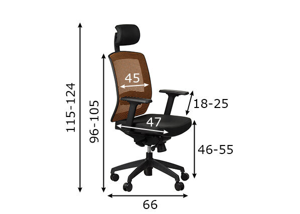 Biuro kėdė A2A GN-301, oranžinė kaina ir informacija | Biuro kėdės | pigu.lt